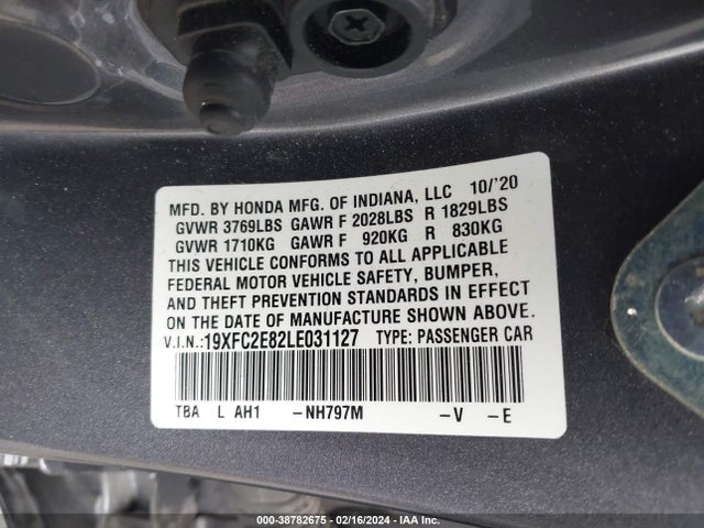 Honda Civic Sport 2020 19XFC2E82LE031127 Image 9