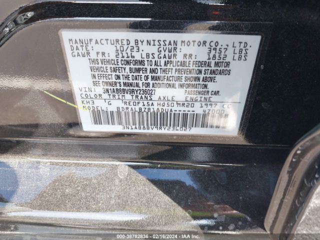 3N1AB8BV9RY236027 Nissan Sentra S Xtronic Cvt