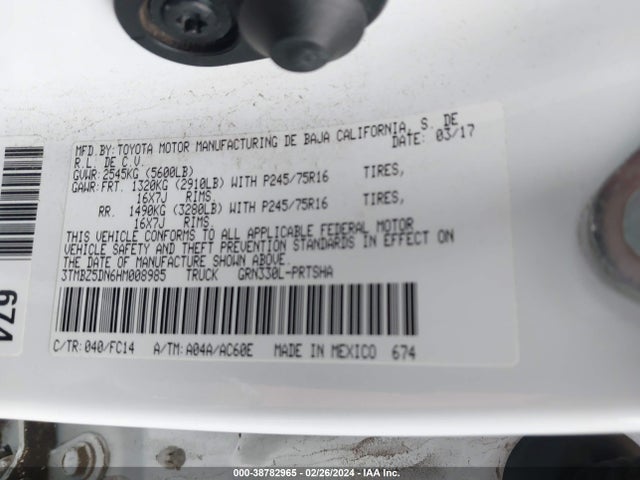Toyota Tacoma Sr5 2017 3TMBZ5DN6HM008985 Image 9