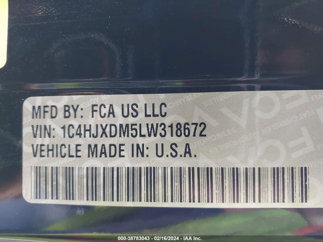 1C4HJXDM5LW318672 Jeep Wrangler Unlimited Willys 4x4