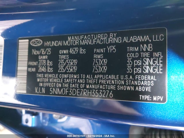 Hyundai TUCSON SEL 2024 5NMJF3DE7RH353276 Image 9