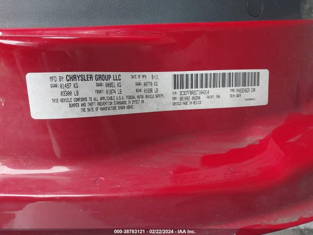 2012 FIAT 500 3C3CFFBR2CT164310 Photo 8