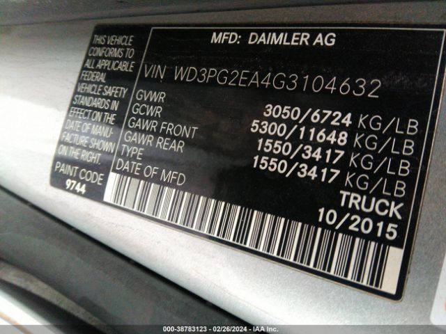WD3PG2EA4G3104632 Mercedes-Benz Metris