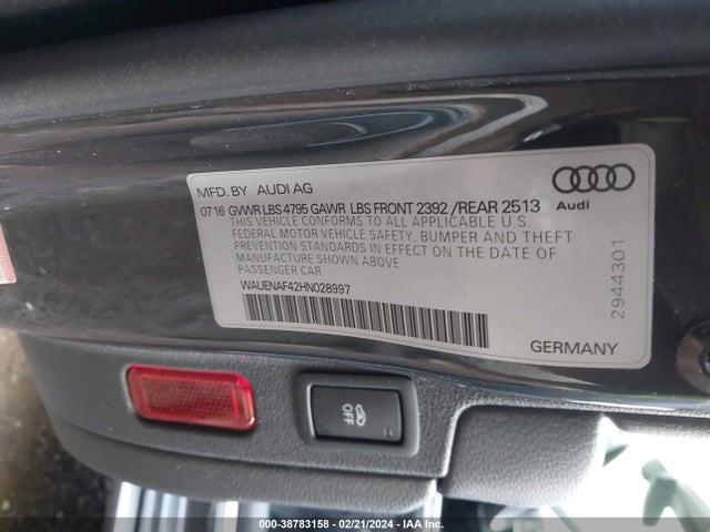 WAUENAF42HN028997 Audi A4 2.0t Premium