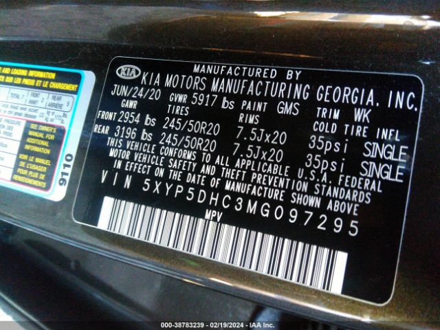 5XYP5DHC3MG097295 KIA Telluride Sx