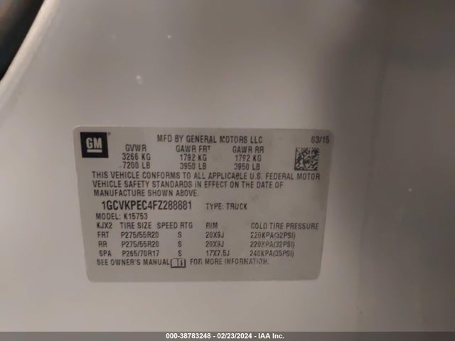 Chevrolet Silverado 1500 Ls 2015 1GCVKPEC4FZ288881 Image 9