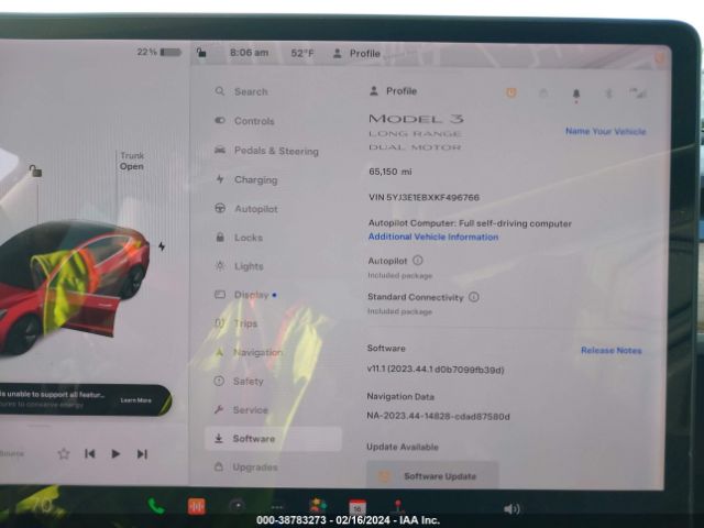 5YJ3E1EBXKF496766 Tesla Model 3 Long Range/performance