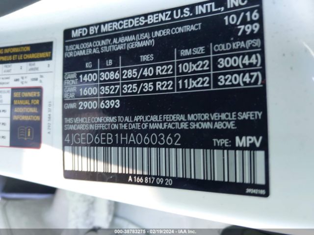 4JGED6EB1HA060362 Mercedes-Benz Amg Gle 43 Coupe 4matic