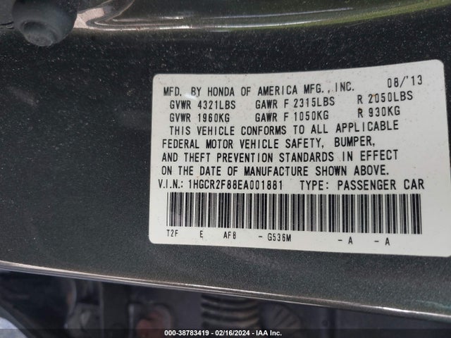 Honda Accord Ex-l 2014 1HGCR2F88EA001881 Image 9
