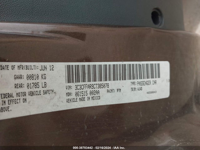 2012 FIAT 500 3C3CFFAR9CT385078 Photo 8