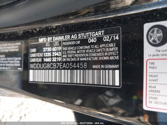 WDDUG8CB7EA054458 Mercedes-Benz S 550