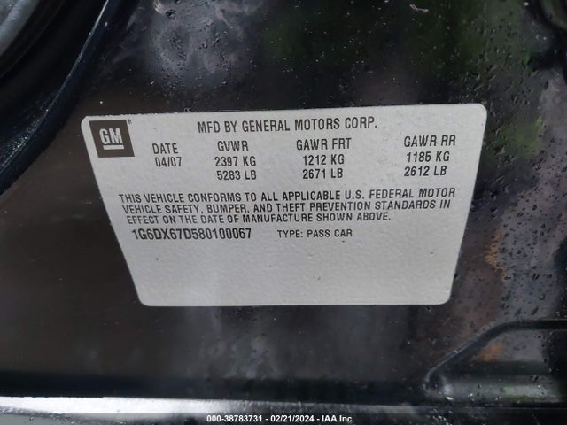 2008 CADILLAC STS-V 1G6DX67D580100067 Photo 8