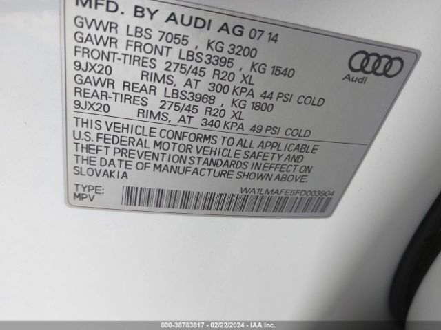 WA1LMAFE5FD003904 Audi Q7 3.0 Tdi Premium