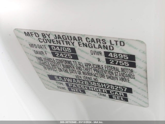 2008 JAGUAR XJ SAJWA82B38SH28257 Photo 8