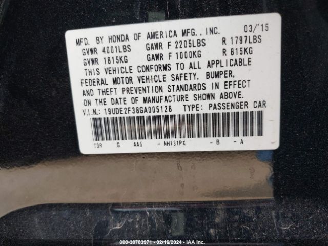 19UDE2F38GA005128 Acura Ilx 2.4l/acurawatch Plus Package