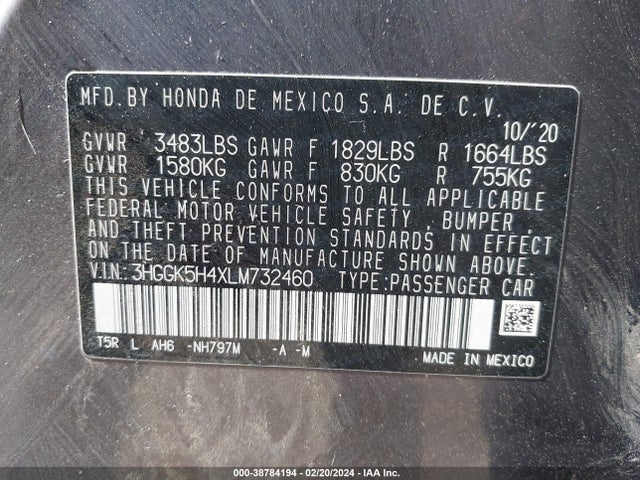 Honda FIT LX 2020 3HGGK5H4XLM732460 Image 9