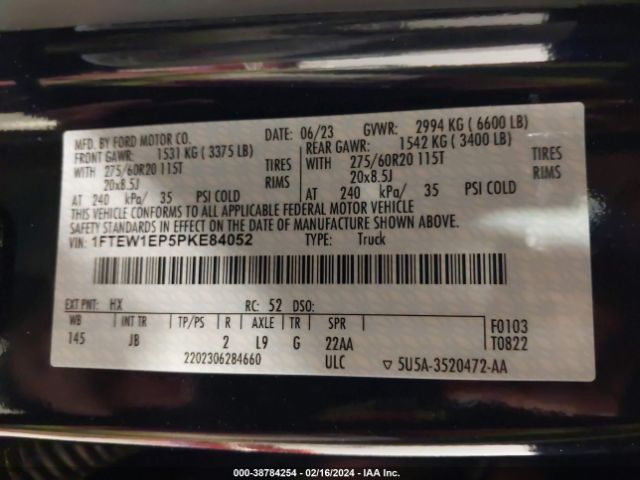 1FTEW1EP5PKE84052 Ford F-150 Xl
