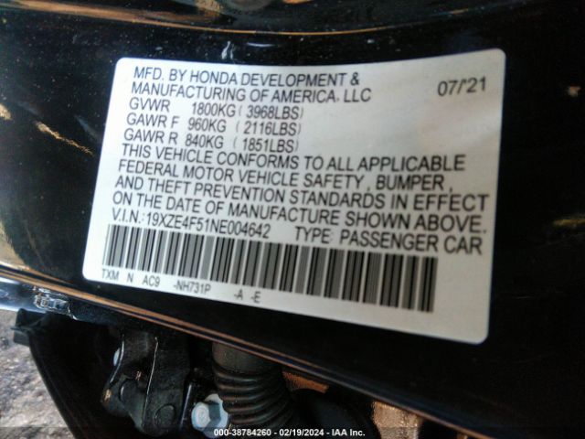 19XZE4F51NE004642 Honda INSIGHT EX