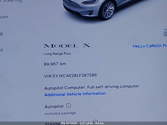 5YJXCAE28LF297286 Tesla Model X Long Range Dual Motor All-wheel Drive/long Range Plus Dual Motor All-wheel Drive