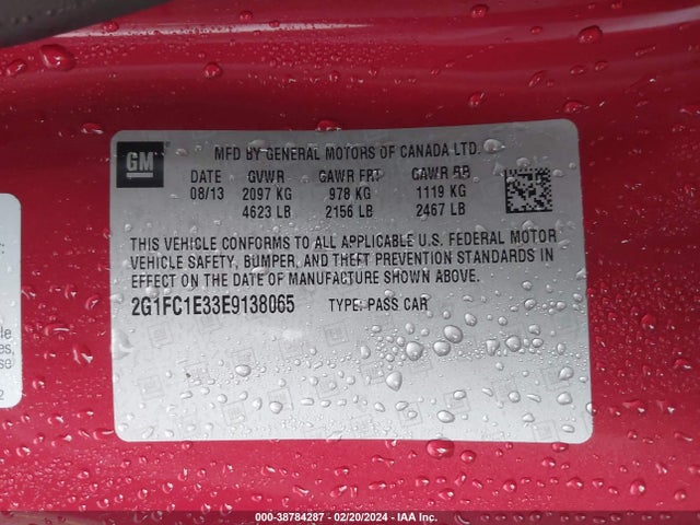 Chevrolet Camaro 2lt 2014 2G1FC1E33E9138065 Image 9