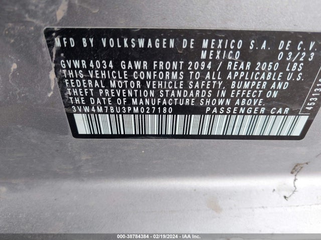 3VW4M7BU3PM027180 Volkswagen Jetta 1.5t S