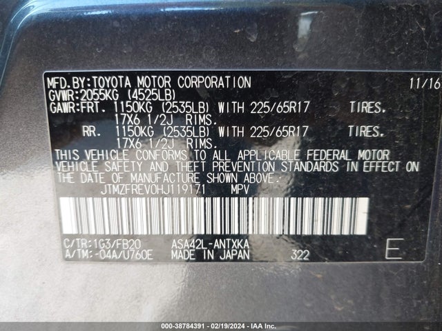 Toyota RAV4 LE 2017 JTMZFREV0HJ119171 Image 9