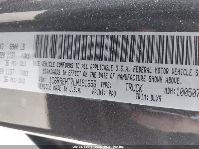 RAM 1500 Limited  4x2 5'7 Box 2020 1C6RREHT7LN191696 Image 9