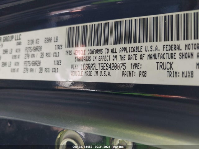 RAM 1500 Big Horn 2014 1C6RR7LT5ES420075 Image 9
