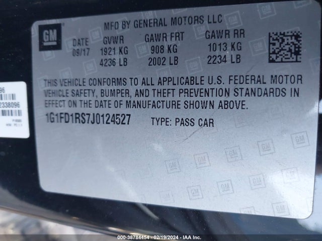 Chevrolet Camaro 2lt 2018 1G1FD1RS7J0124527 Image 9