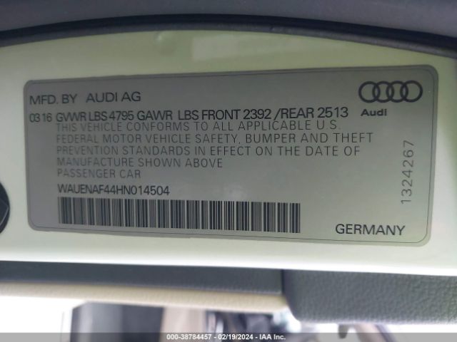 WAUENAF44HN014504 Audi A4 2.0t Premium