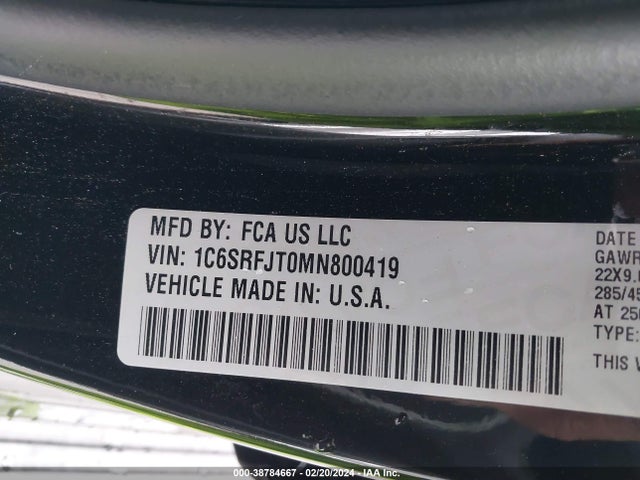 RAM 1500 Laramie  4x4 5'7 Box 2021 1C6SRFJT0MN800419 Image 9