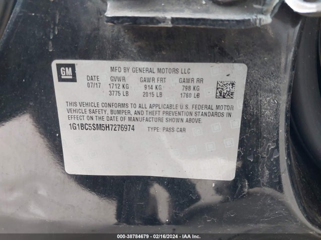 Chevrolet Cruze Ls Auto 2017 1G1BC5SM5H7276974 Image 9