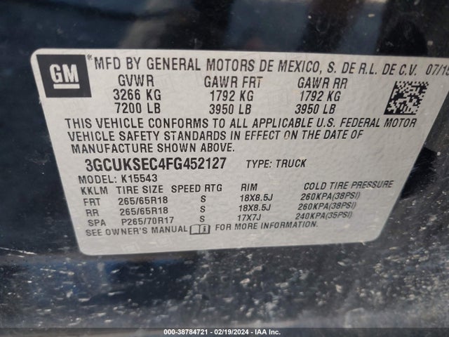 Chevrolet Silverado 1500 2lz 2015 3GCUKSEC4FG452127 Image 9