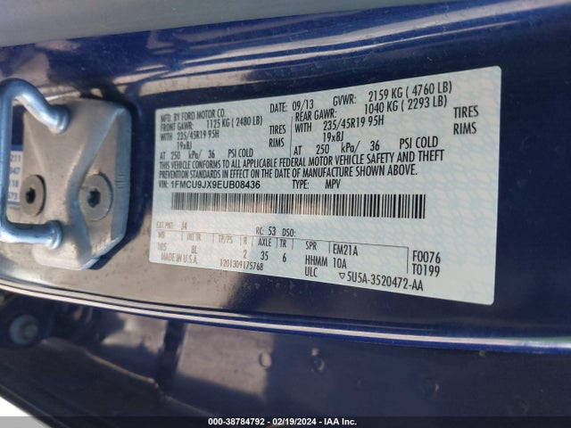 Ford Escape Titanium 2014 1FMCU9JX9EUB08436 Image 9