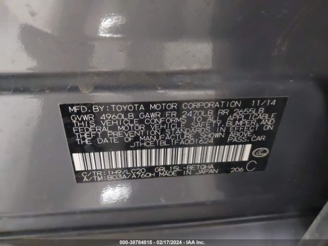 JTHCE1BL1FA001624 Lexus GS 350