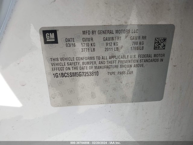 Chevrolet Cruze Ls Auto 2016 1G1BC5SM5G7253810 Image 9