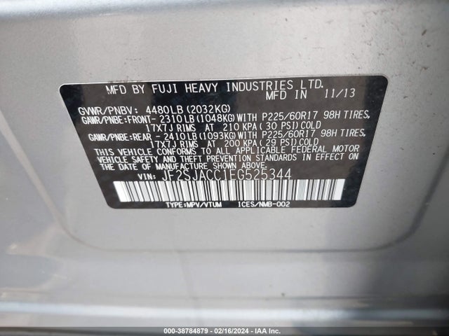 Subaru Forester 2.5i Premium 2014 JF2SJACC1EG525344 Image 9