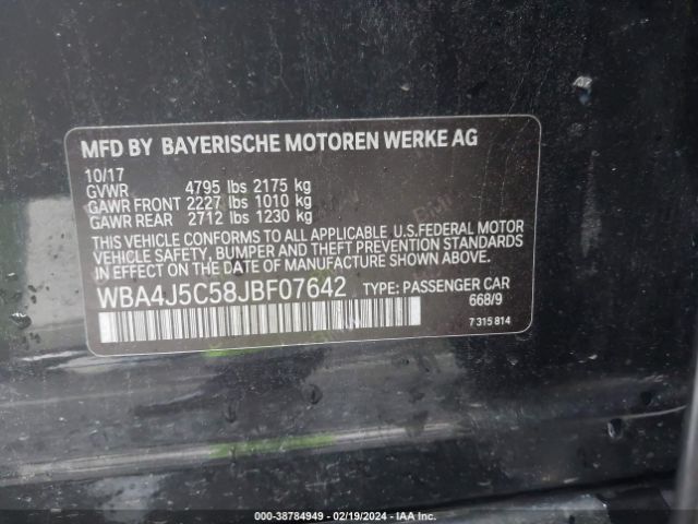 WBA4J5C58JBF07642 BMW 440i Gran Coupe