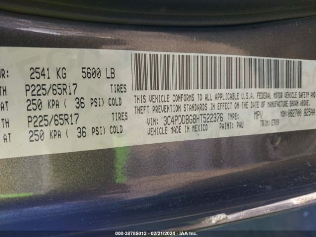 3C4PDDBG8HT522376 Dodge Journey Sxt Awd