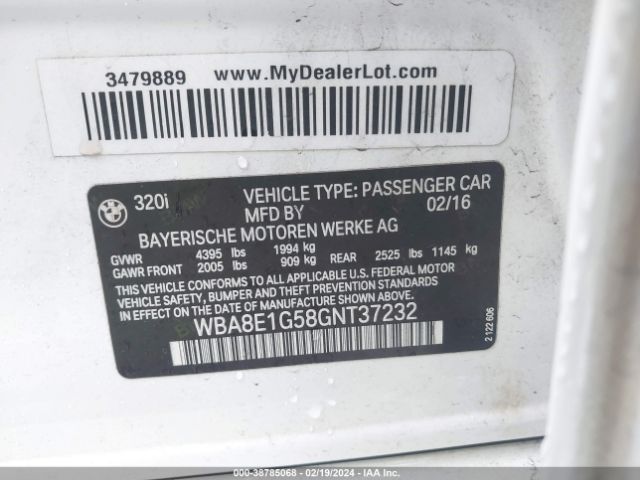 WBA8E1G58GNT37232 BMW 320i