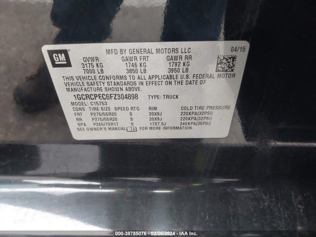 Chevrolet Silverado 1500 Ls 2015 1GCRCPEC6FZ304898 Image 9