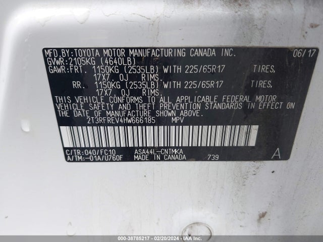 Toyota Rav4 Xle 2017 2T3RFREV4HW666185 Image 9