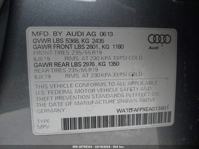 Audi Q5 2.0t Premium 2014 WA1LFAFPXEA013601 Image 9