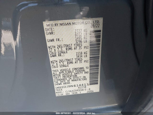 Nissan Frontier Pro-x 4x2 2023 1N6ED1EJ9PN614413 Image 9
