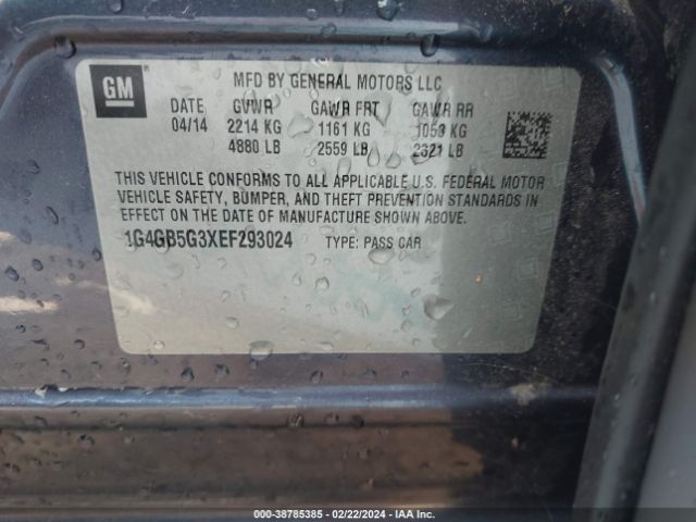 1G4GB5G3XEF293024 Buick Lacrosse Leather Group