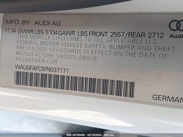 WAUGFAFC5FN037171 Audi A6 2.0t Premium