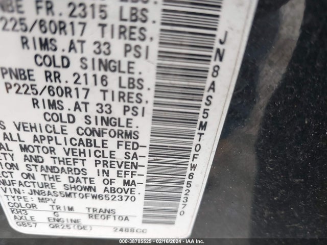 Nissan Rogue Select S 2015 JN8AS5MT0FW652370 Image 9