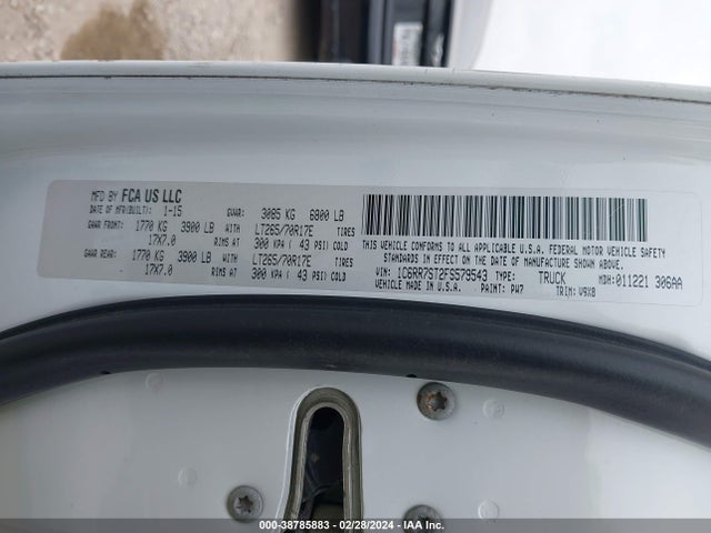 RAM 1500 Tradesman 2015 1C6RR7ST2FS579543 Image 9