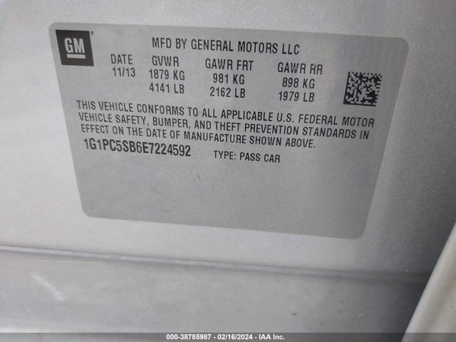 Chevrolet Cruze 1lt Auto 2014 1G1PC5SB6E7224592 Image 9