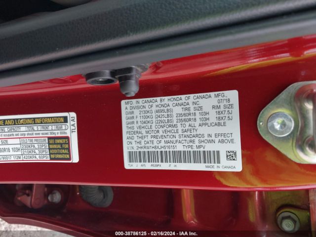 2HKRW1H8XJH516151 Honda Cr-v Ex-l/ex-l Navi